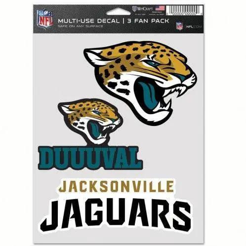 Jacksonville Jaguars Decal 3 Pack Multi Use Indoor Outdoor - ToylandEU™