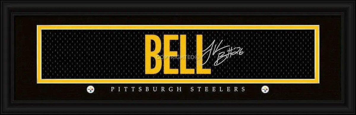Pittsburgh Steelers LeVeon Bell Print Signature 8x24 Framed - ToylandEU™