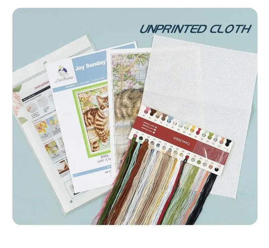 Joy Sunday Easy-to-Stitch Parrot Cross Stitch Kit with Stamped Aida Fabric - Modern Embroidery Set - ToylandEU™