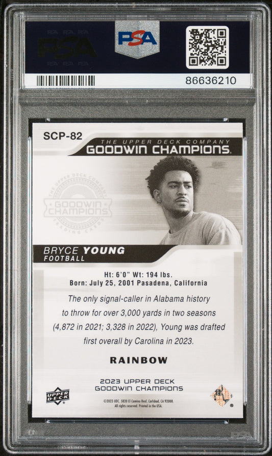 Bryce Young Card Platinum Rainbow PSA 8 Goodwin Champions