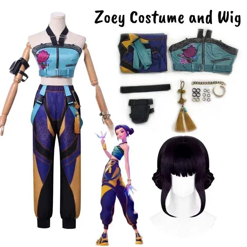 KPop Demon Cosplay Costume Zoe Wig Complete Set With Accessories - ToylandEU