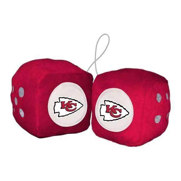 Kansas City Chiefs Fuzzy Dice Plush Car Decor Patch - ToylandEU™