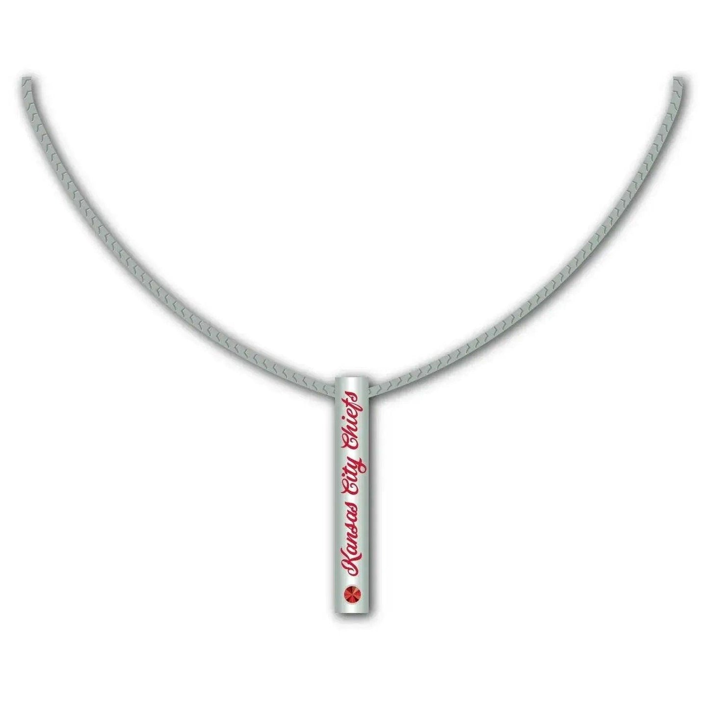Kansas City Chiefs Necklace Sterling Silver Bar Pendant - ToylandEU™