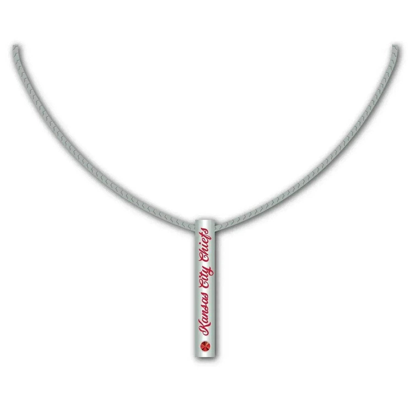 Kansas City Chiefs Necklace Sterling Silver Bar Pendant - ToylandEU™