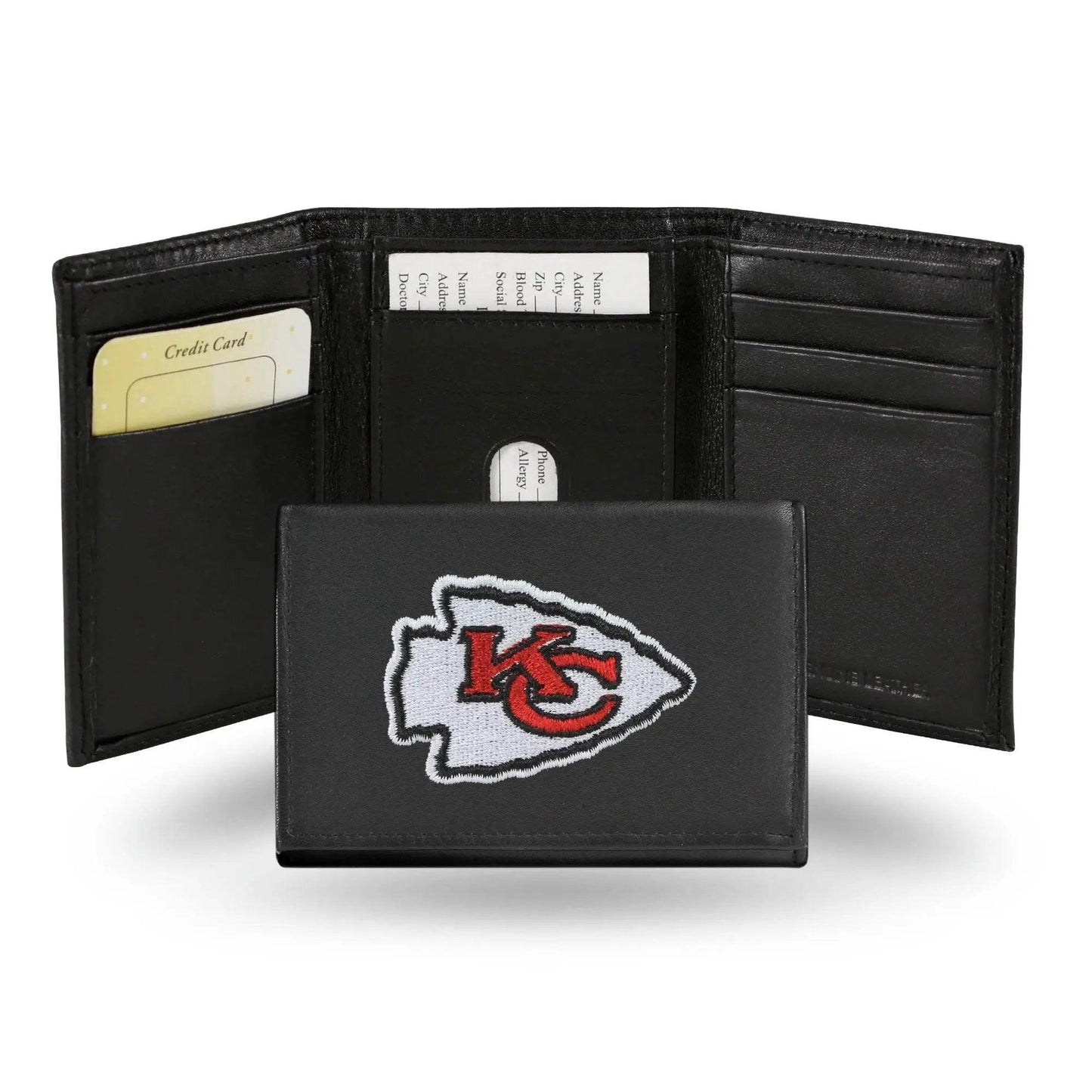 Kansas City Chiefs Wallet Trifold Leather Embroidered - ToylandEU™