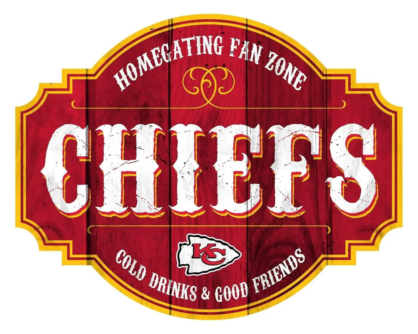 Kansas City Chiefs Wood Sign 12 Inch Homegating Tavern - ToylandEU™
