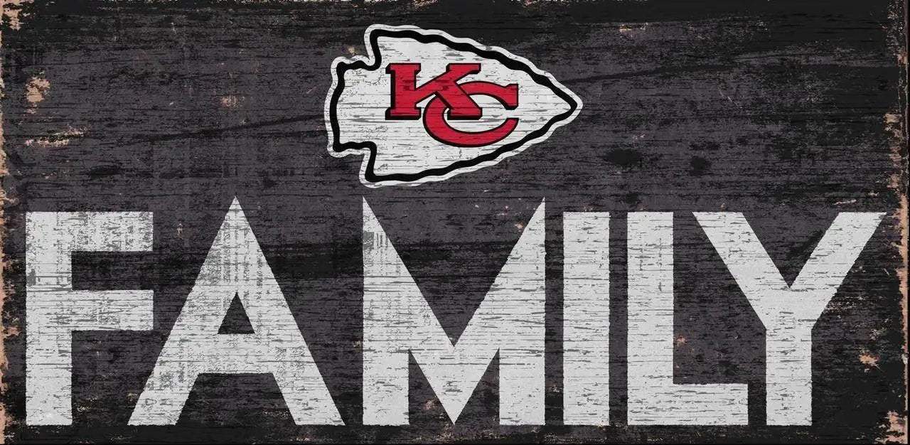 Kansas City Chiefs Wood Sign 12x6 Family Design Wall - ToylandEU™