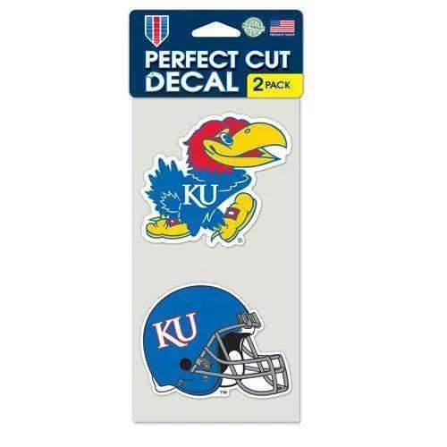 Kansas Jayhawks Die Cut Decals Set of 2 Outdoor Vinyl - ToylandEU™