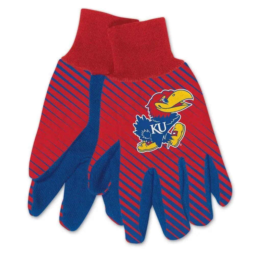 Kansas Jayhawks Two Tone Gloves Heavy Cotton Twill - ToylandEU™