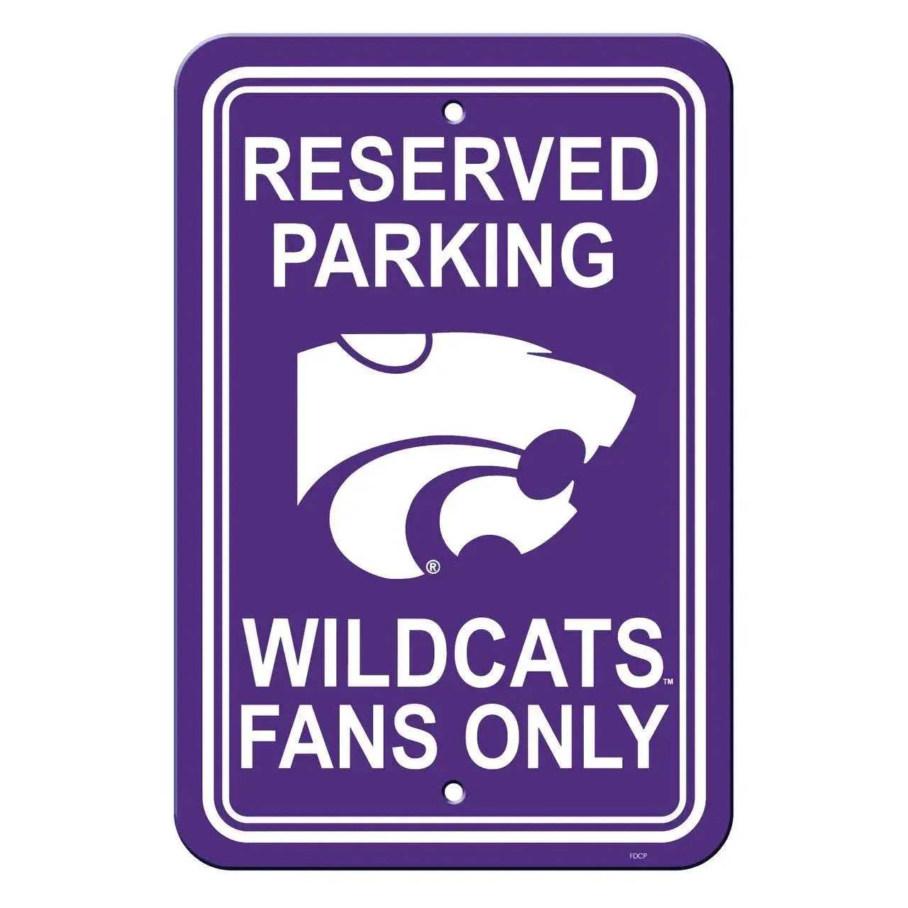 Kansas State Wildcats Reserved Parking Sign 12x18 Plastic - ToylandEU™