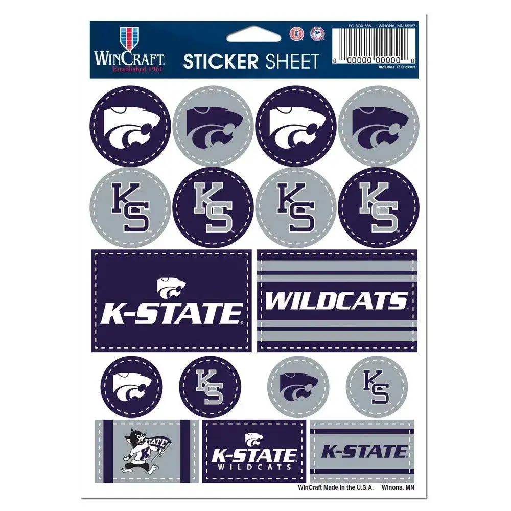 Kansas State Wildcats Vinyl Decal Sheet 5x7 Sticker Pack - ToylandEU™