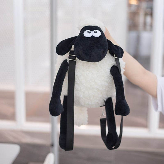 Kawaii Black Lamb Plush Backpack - Cute, Spacious & Perfect for Everyone - ToylandEU