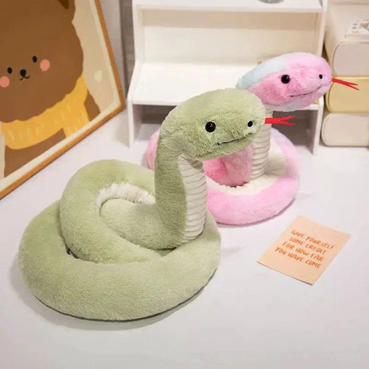 Kawaii Cartoon Snake Plush Toy Giant 120cm Decorative - ToylandEU™