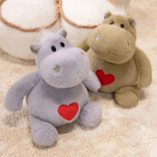 Kawaii Hippo Plush Ant Doll With Heart Pillow Gift - ToylandEU™