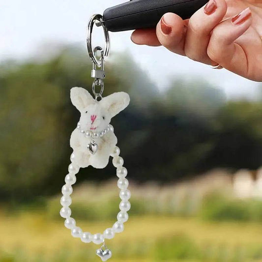 Kawaii Plush Bunny Keychain Pendant - Creative Wristlet and Backpack Accessory - ToylandEU