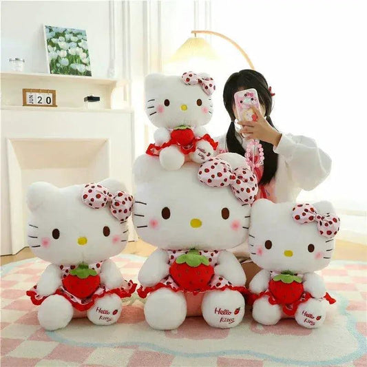Kawaii Strawberry Kitty Plush Toy Premium Sleep Decor - ToylandEU™