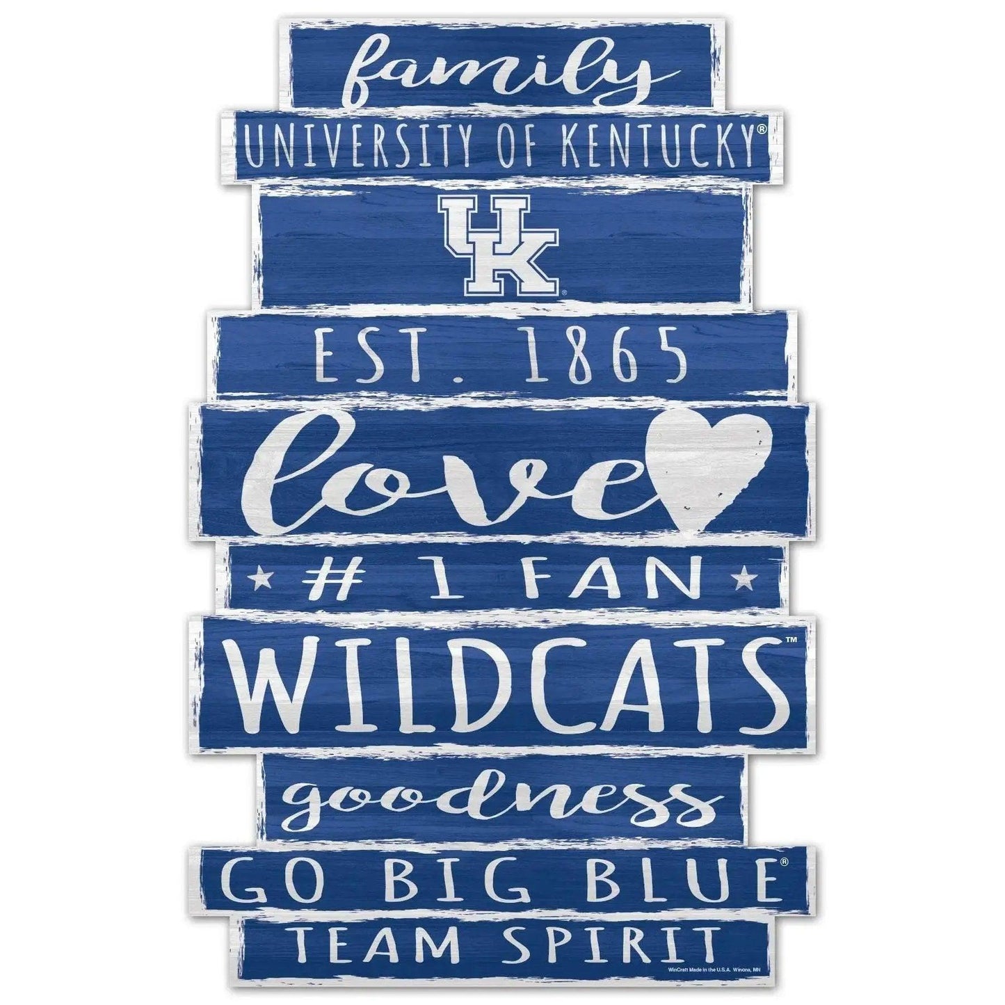 Kentucky Wildcats Wood 11x17 Family Word Sign Decor - ToylandEU™