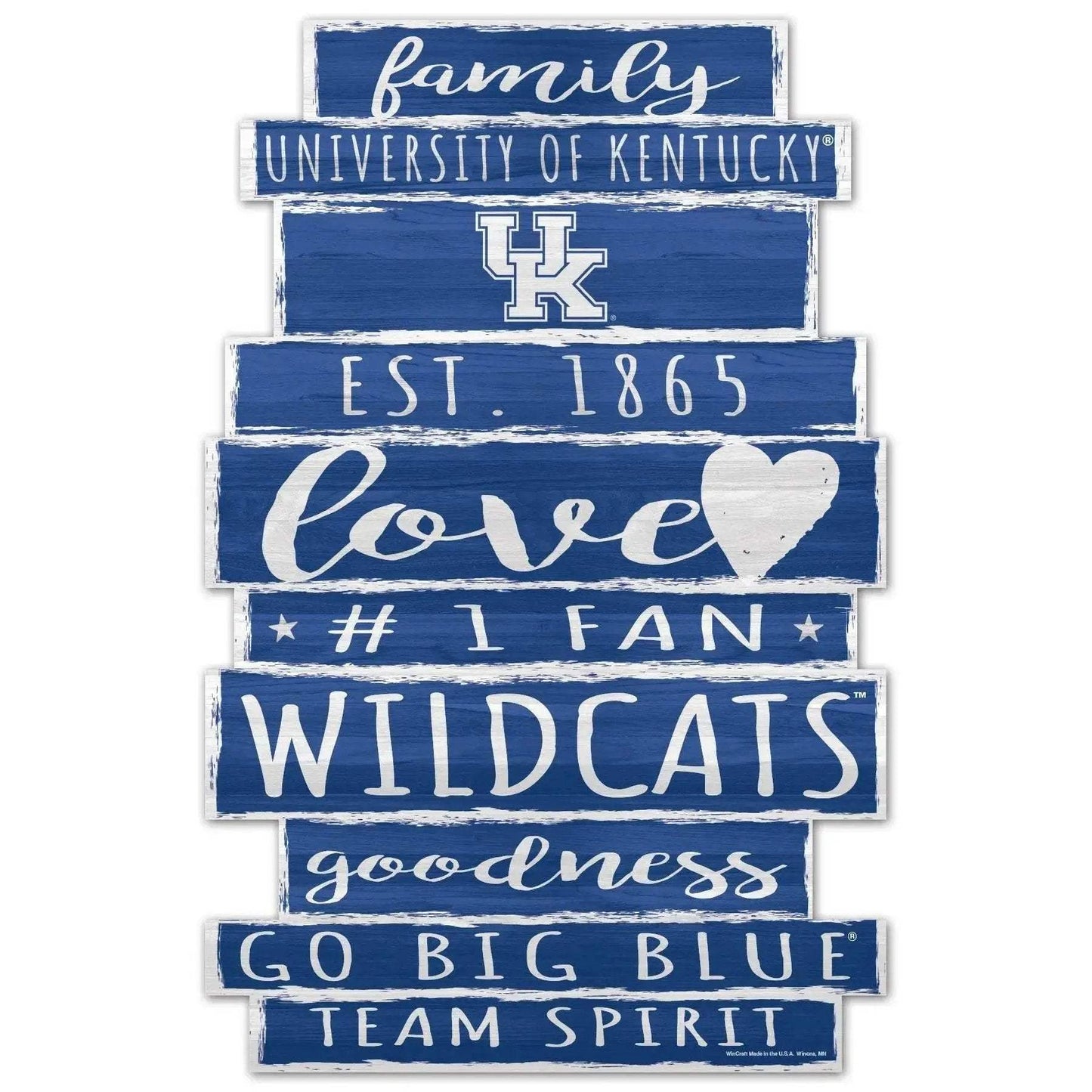 Kentucky Wildcats Wood 11x17 Family Word Sign Decor - ToylandEU™