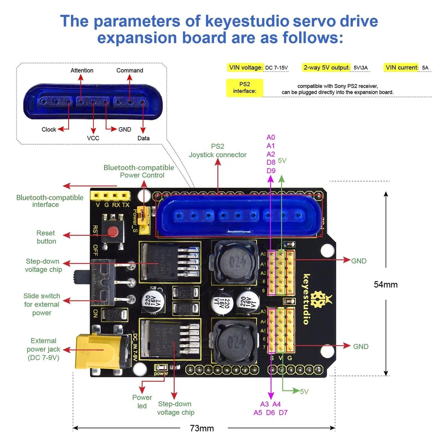 Keyestudio 4DOF Robot Arm Kit PS2 Control For Arduino - ToylandEU™