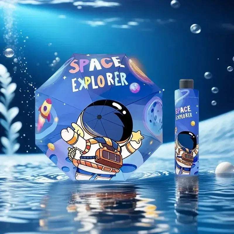 Kids Astronaut Automatic Umbrella With Reflective Night Strip - ToylandEU