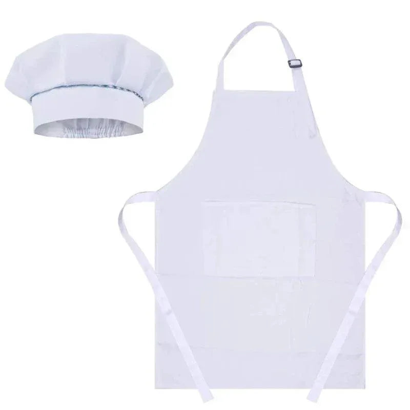 Kids Baker Uniform Costume Accessories Cooking Baking Painting Chef Hat Apron - ToylandEU