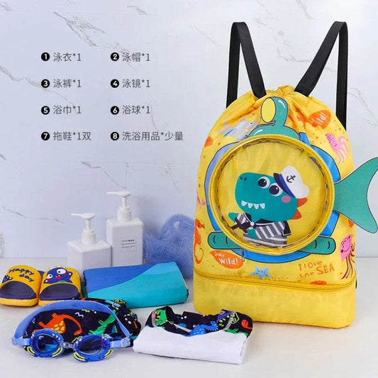 Kids Cartoon Cute Backpack Swimming Bag Waterproof Dry Wet Bag for Boys Girls Shoes Goggles Storage - ToylandEU