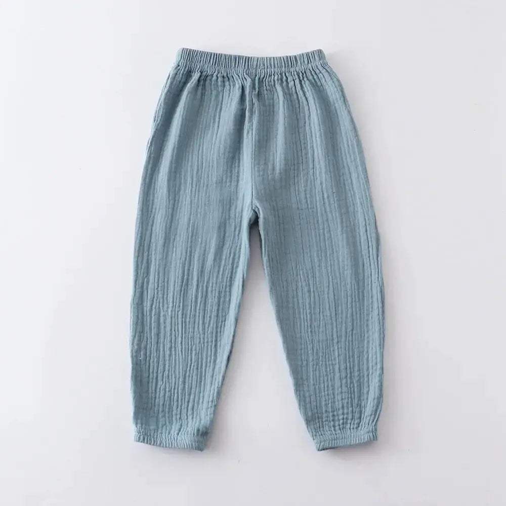 Kids Cotton Linen Pleated Harem Pants Elastic Waist - ToylandEU™