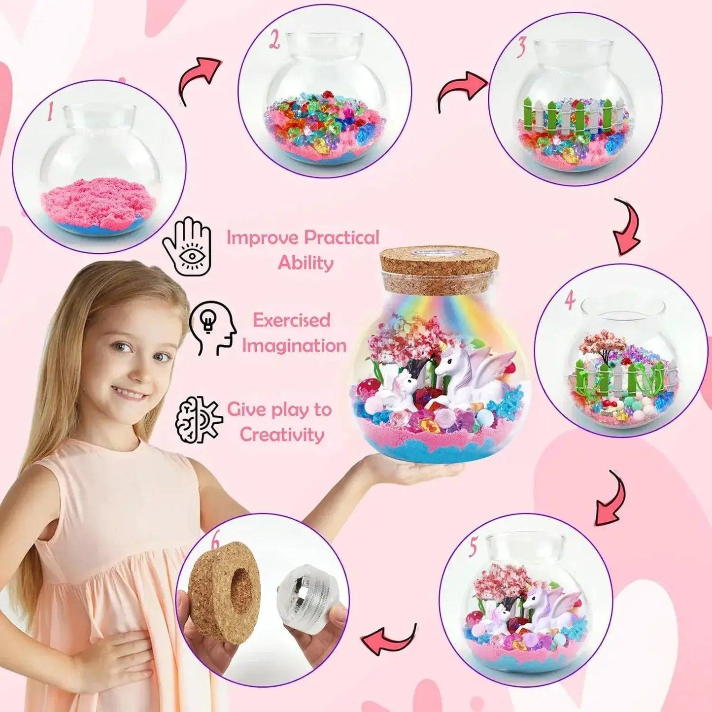 Kids Crafts Kit Remote Led Night Light Unicorn Safe - ToylandEU™