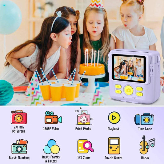 Kids Digital Camera 2.4" 1080P HD Video Instant Print Gift - ToylandEU™