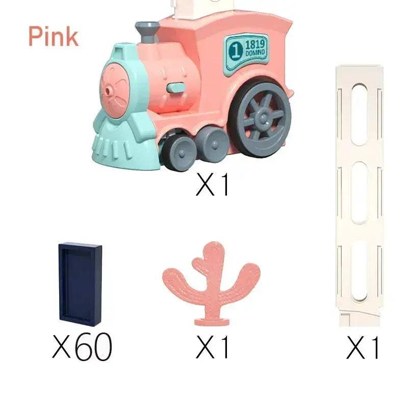 Kids Domino Train Set With Sound Lights Educational Play Gift - ToylandEU