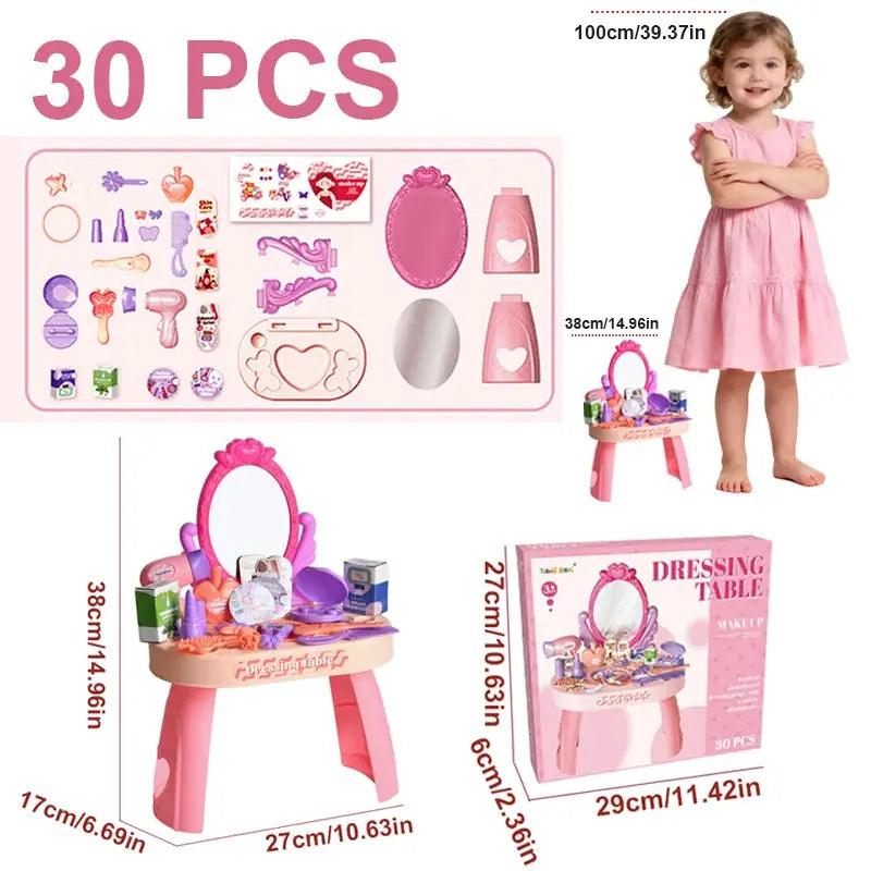 Kids Dressing Table Vanity Set Pretend Play Toy Safe - ToylandEU™