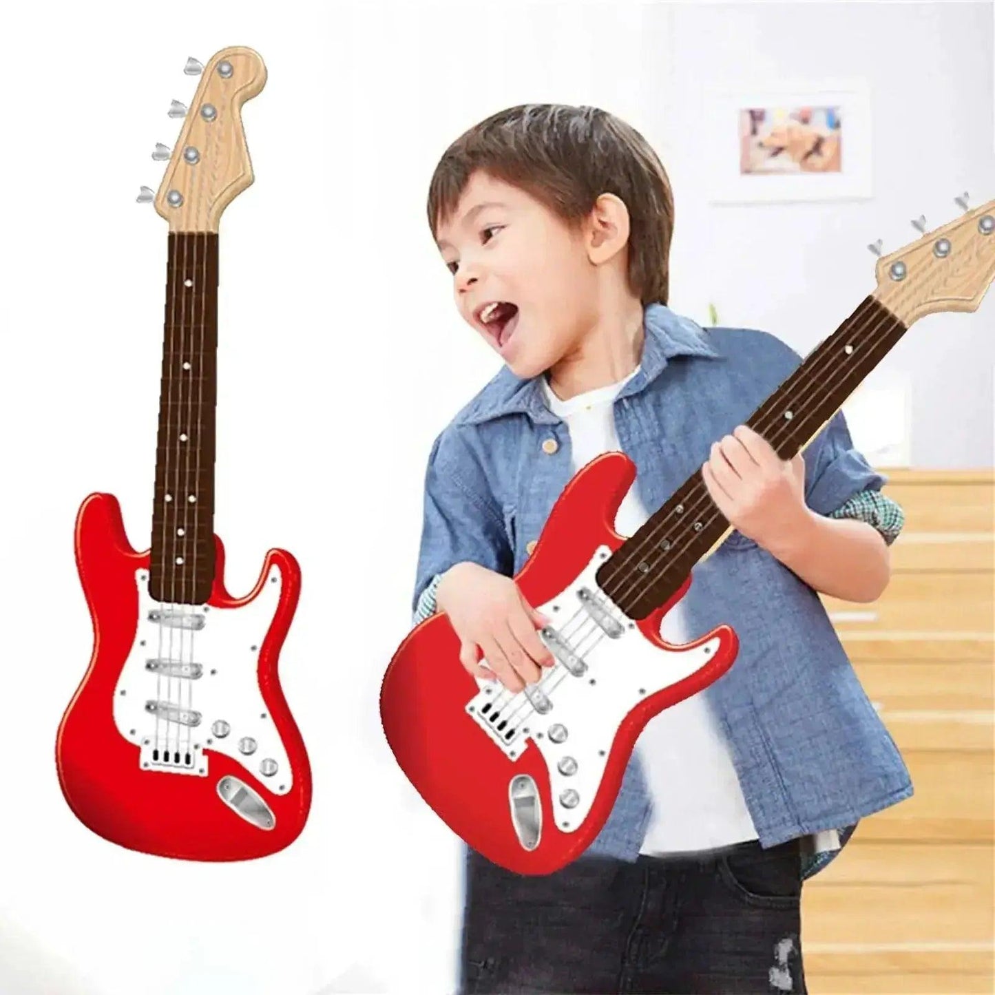 Kids Electric Guitar Toy LED Lights Rechargeable - ToylandEU™