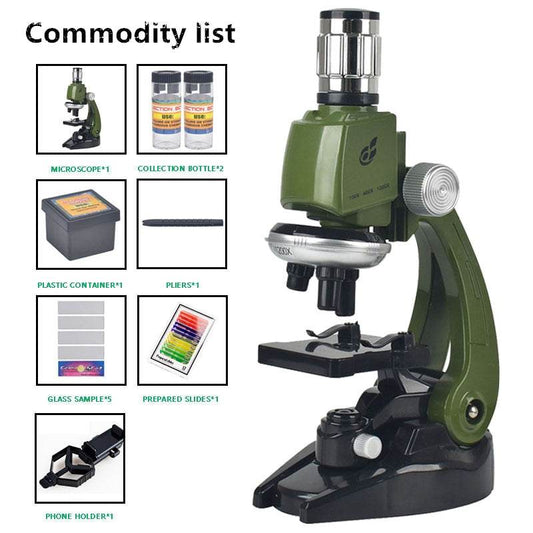 Kids Explore Science: Portable LED Microscope with 1500X Zoom & Learning Kit - ToylandEU