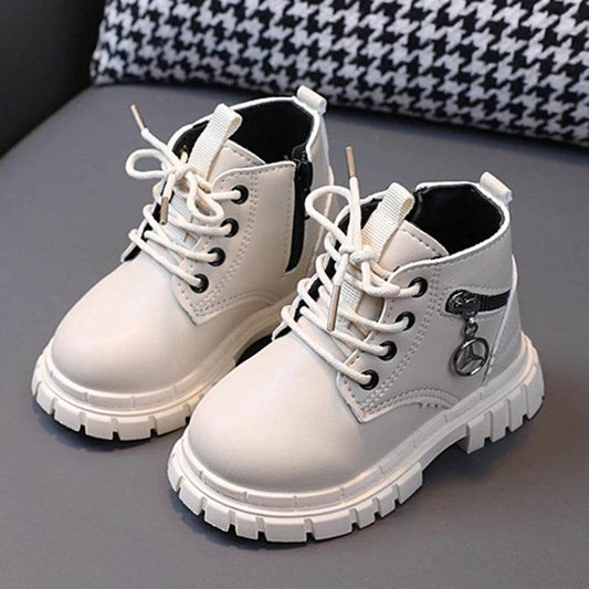 Kids Fashionable Leather Ankle Boots - Comfortable Sports Snow Boots for Boys and Girls in Autumn Winter - ToylandEU