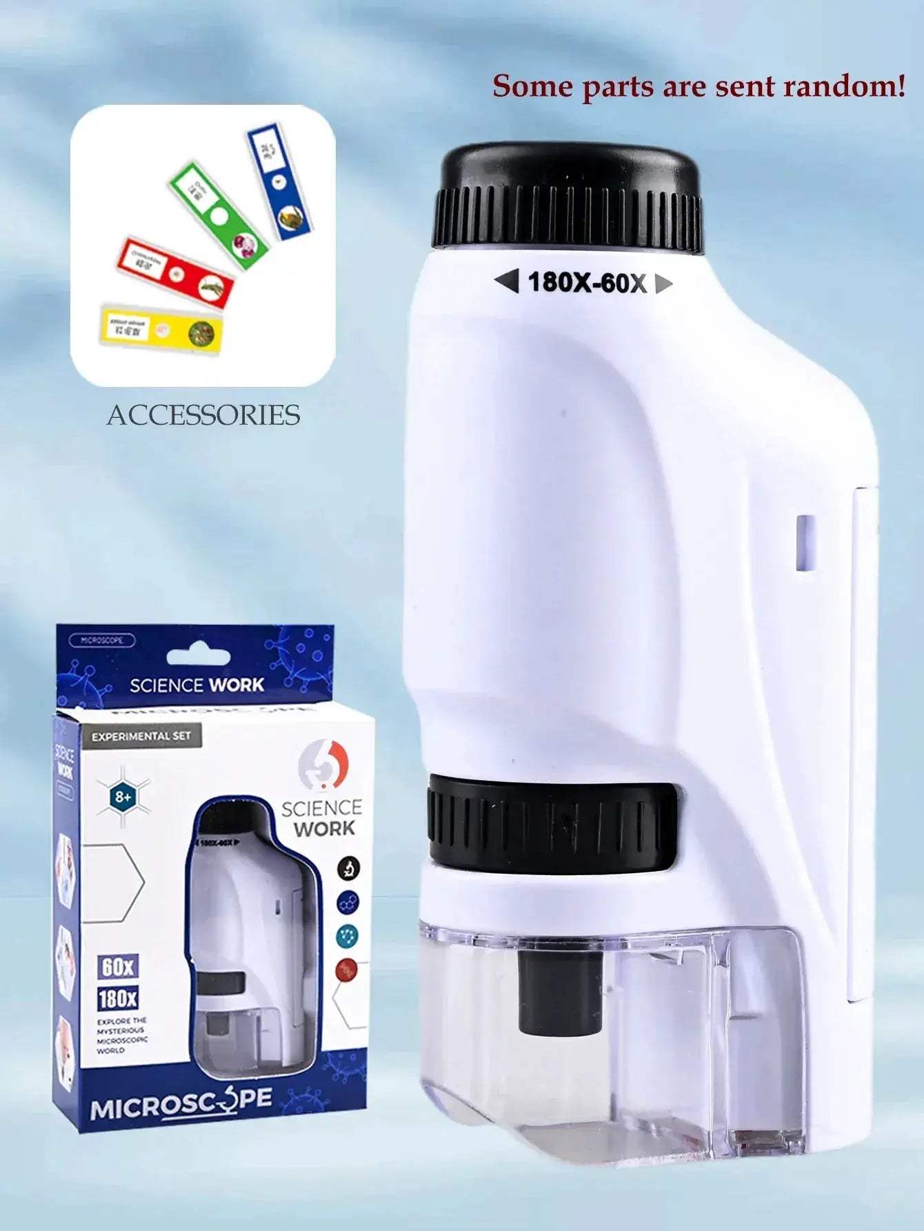 Kids Handheld Microscope Kit With LED Light 60X-180X - ToylandEU