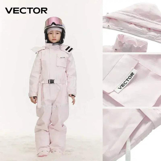 Kids Hooded Ski Jumpsuit Waterproof Winter Snowsuit - ToylandEU™