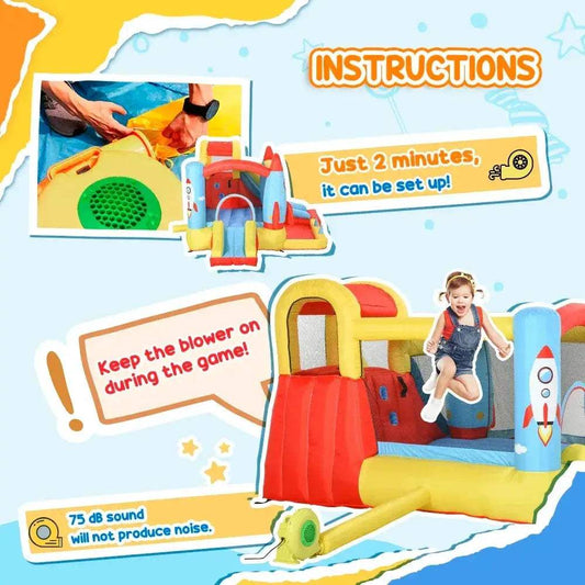 Kids Inflatable Water Slide Bounce House Durable - ToylandEU™