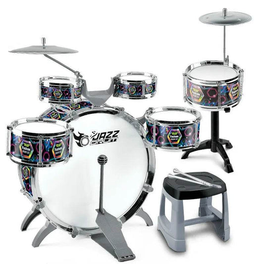 Kids Jumbo Jazz Drum Set with Stool & Music Score - Toyland EU - ToylandEU