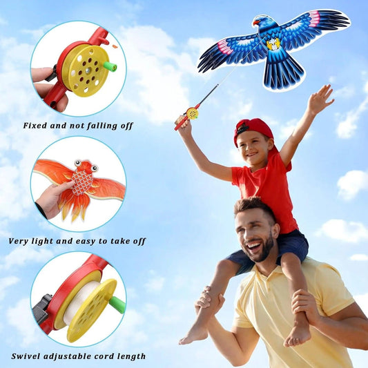 Kids Kite Set | Eagle Shaped Kite 164 ft | Toylandeu™