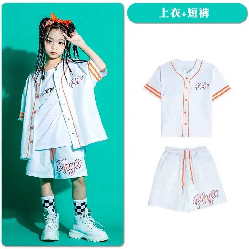 Kids Kpop Hip Hop Streetwear Cardigan Outfit For Dance - ToylandEU