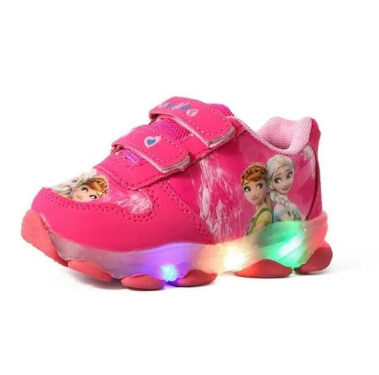 Kids' LED Light-Up Sneakers - Breathable & Stylish Elsa Design - ToylandEU