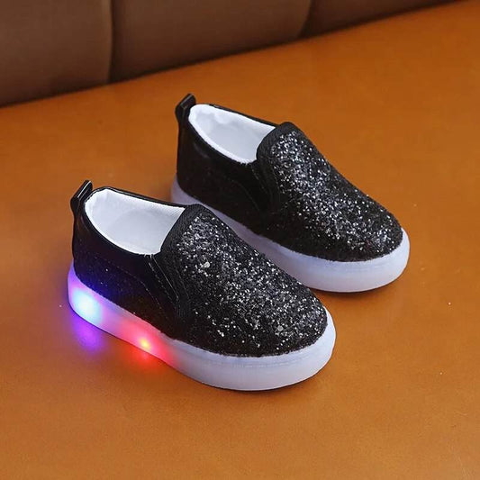 Kids' LED Sparkle Sneakers: Slip-On, Rubber Soled Light-Up Shoes for Ages 1-6 - ToylandEU