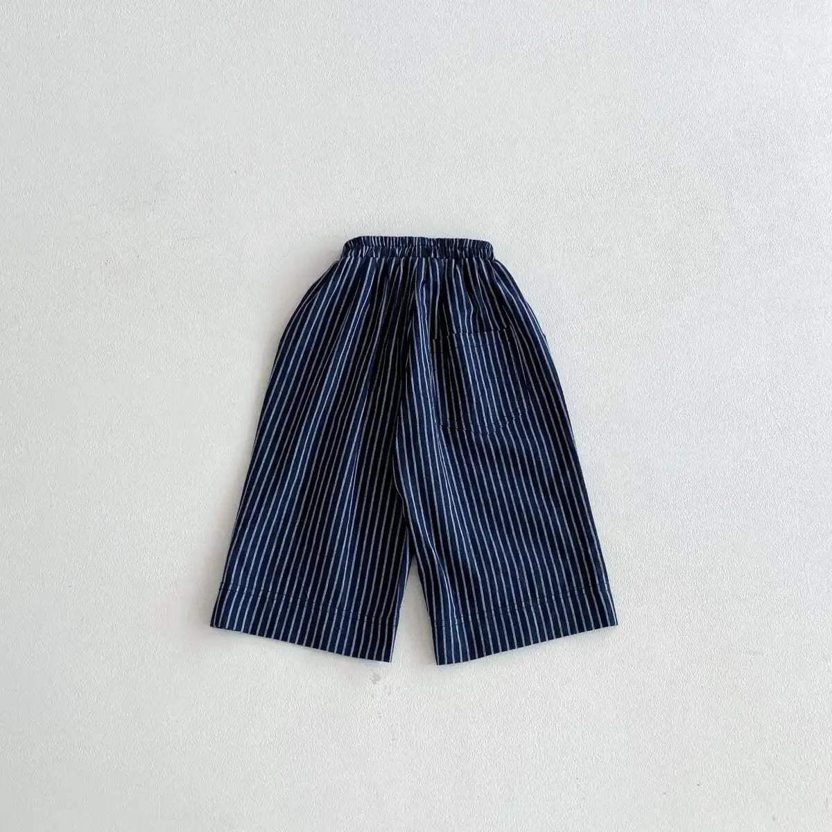 Kids Linen Cotton Striped Pants Unisex Loose Fit 1 To 6 - ToylandEU™