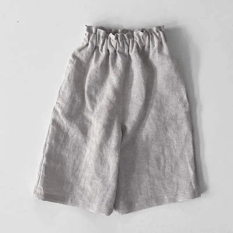 Kids Linen Pants Wide Leg With Pockets Summer Casual - ToylandEU™