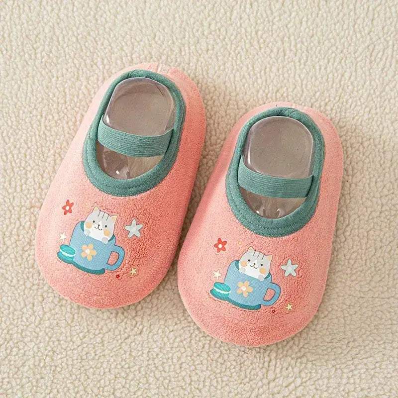 Kids Non Slip Fleece Indoor Floor Socks Anti Slip Booties - ToylandEU