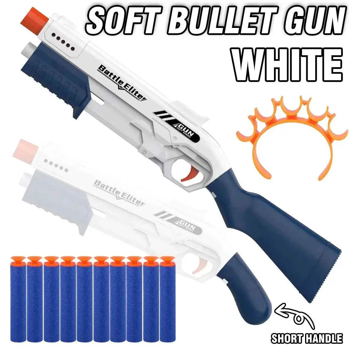 Kids Outdoor Dual Handles Foam Dart Blaster Gun Safe Ammo Soft Bullet Multi Colors Battle Toy - ToylandEU™