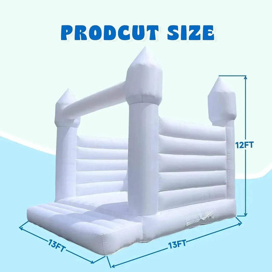 Kids Party Large 13x13ft Inflatable White Bounce House - ToylandEU™