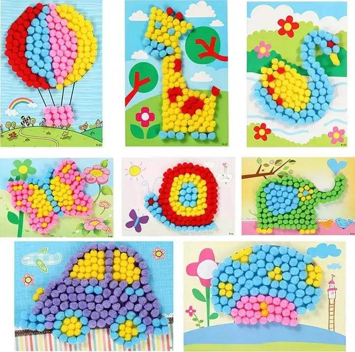 Kids Plush Ball Painting Stickers Set for DIY Crafts - ToylandEU
