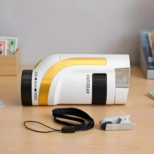 Kids Pocket Microscope 50x 300x Handheld LED Light - ToylandEU™