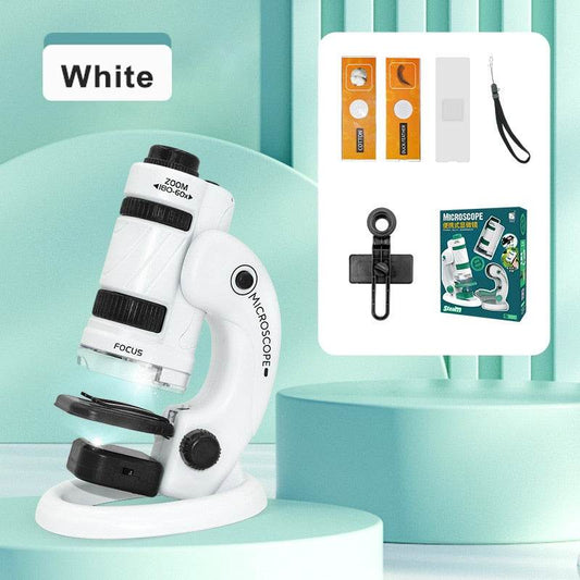 Kids' Portable Microscope Kit 60-120X with LED Light for Learning Fun - ToylandEU